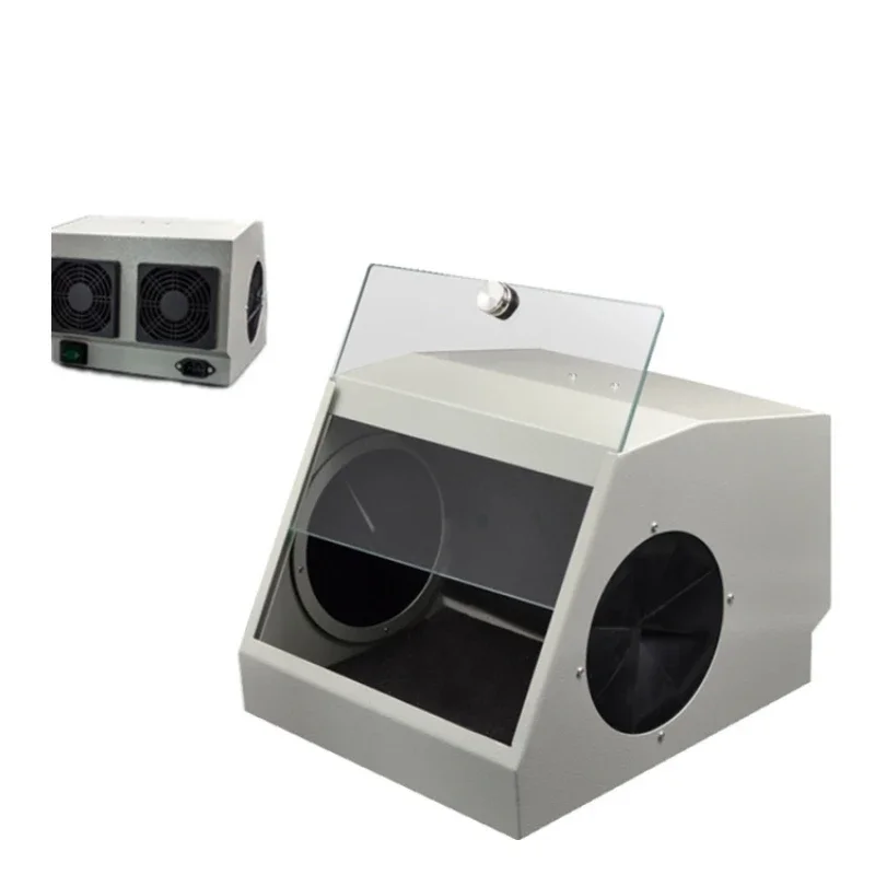 Dental LED Dust Box Air Polisher Sandblasting Cabinet Dust Cover Collector Dust Filter Cabinet for Dental Laboratory