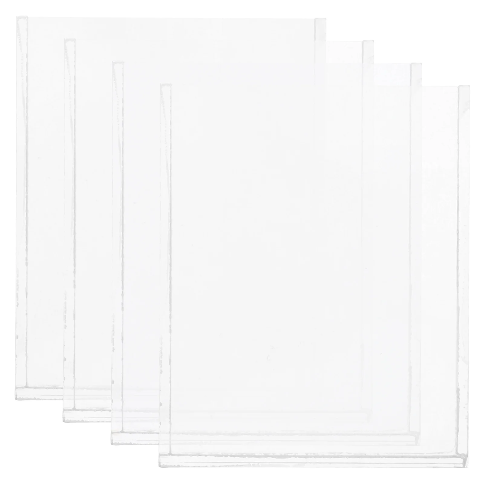 

4Pcs Clear Acrylic Business Card Holders Dual Layer Brochure Stand Desk Organizer Office Supplies Brochure Holder