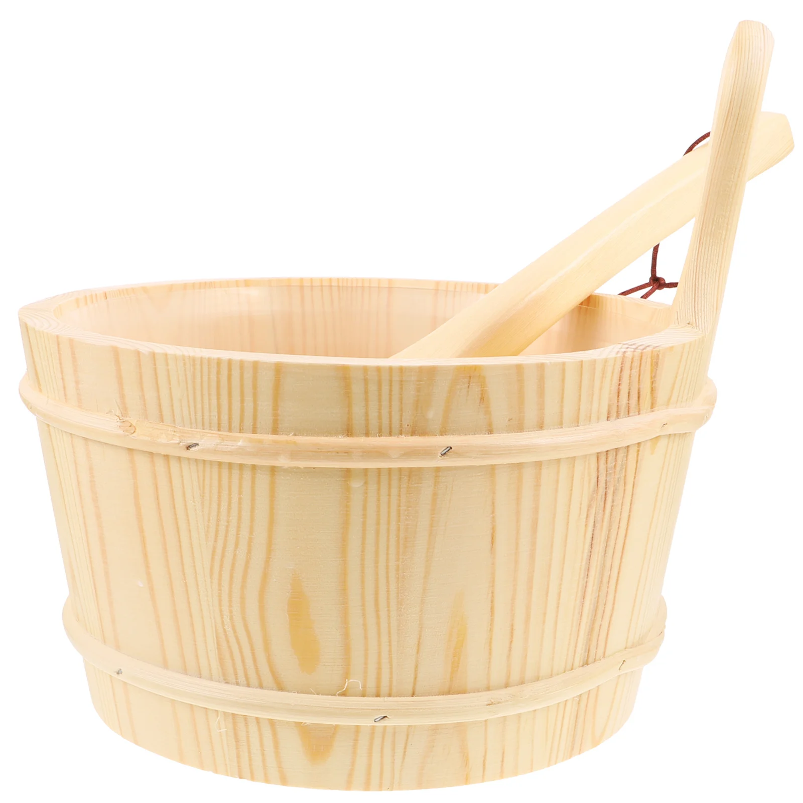 

1 set 1 Set Natural Wood Sauna Bucket Set Durable Wooden Barrel Bathing Tool Spa Room Accessory Handle Barrel Sauna Supply