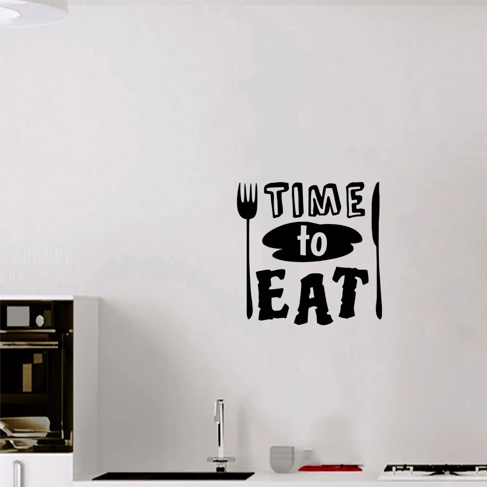 1 pc diy time to eat cooking tools  Wall Sticker Pvc Wall Art Stickers Modern Fashion Wallsticker home Waterproof Wall Art Decal