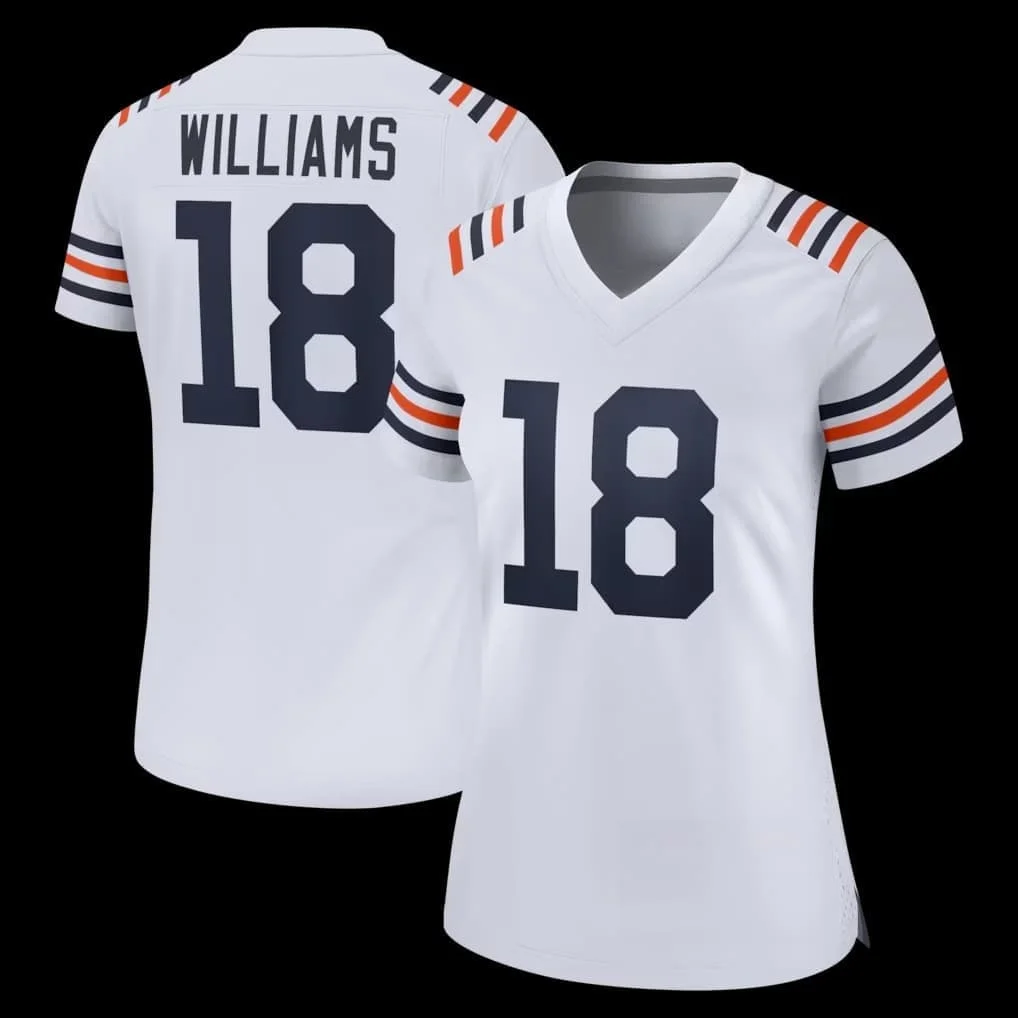 Chicago Bears Williams #18 Football Jersey for Men Women Short Sleeve American Football Uniform Replica Family Matching