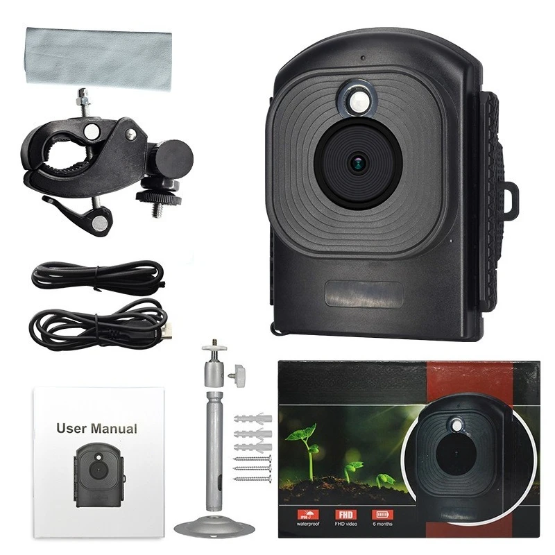 Cámara de vídeo de lapso de tiempo de grabación de ingeniería de construcción al aire libre, crecimiento de cultivo, cámara de lapso de tiempo a todo color con poca luz