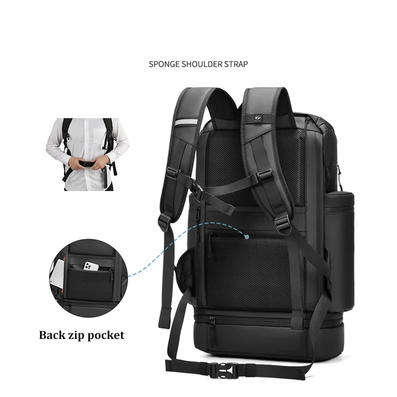 Travel Hiking backpack For Men 50L Large capacity trekking bag outdoor waterproof 17 Inch Laptop Backpack creative With shoe bag