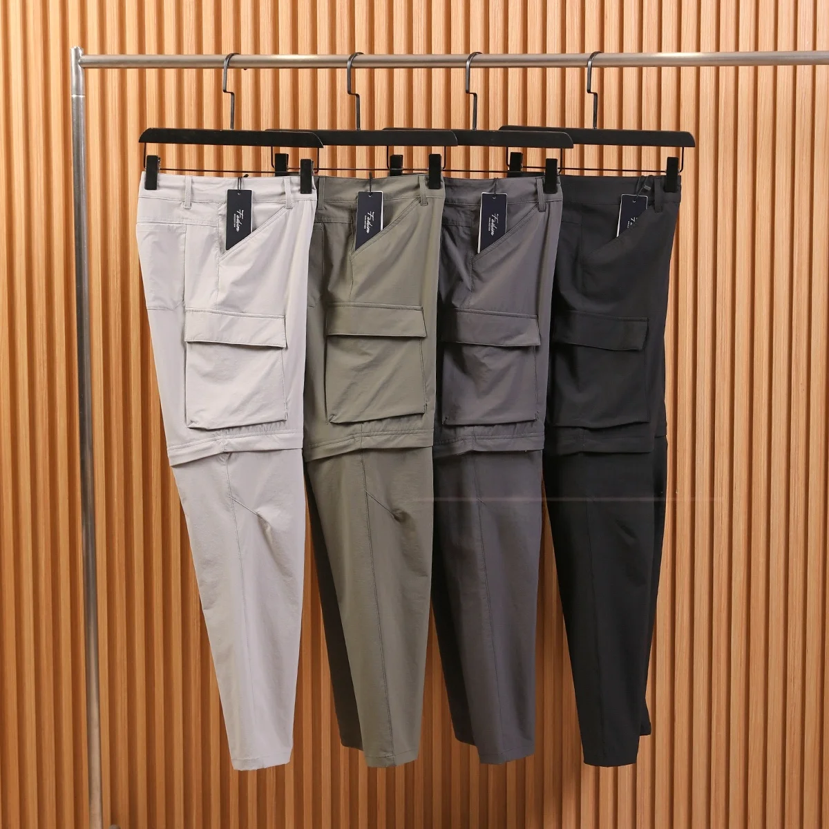 

Универсальные мужские рабочие брюки-трансформеры 3/4 длины, два варианта ношения, большие размеры, модный городской стиль