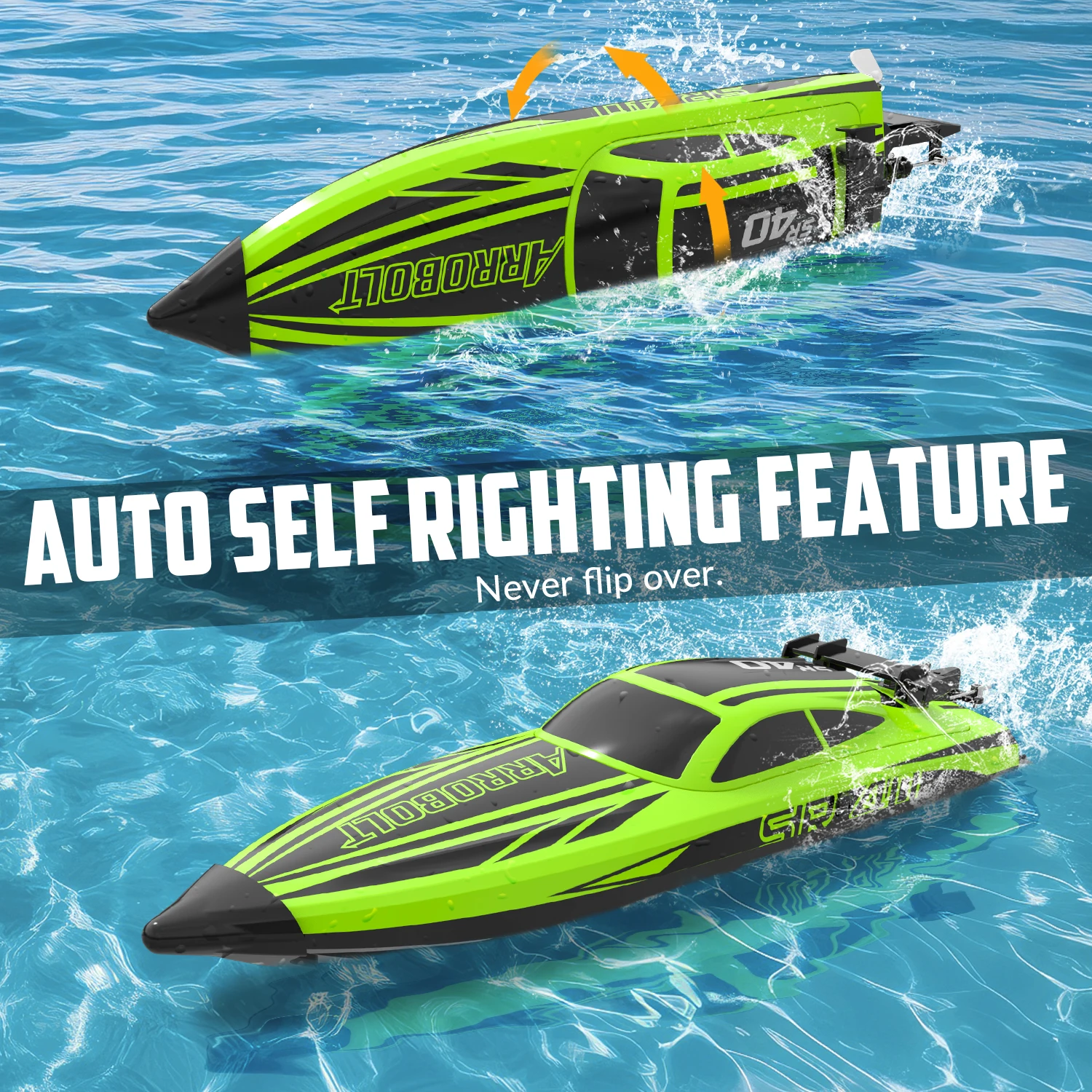 VOLANTEXRC RC Battery Boat Brushless Motor Full Proportional 35+MPH High Speed Professional Racing Watercraft Speedboat