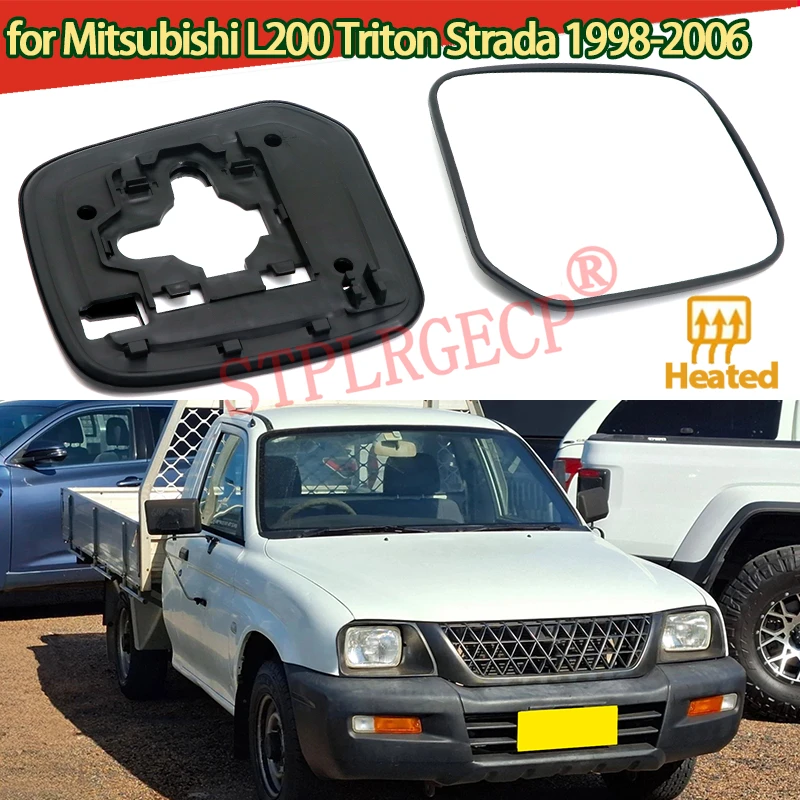 Car Auto Driver Left Side Wing Mirror Glass Angle Rearview Mirror Base for Mitsubishi L200 Triton Strada MK K74 1998-2006