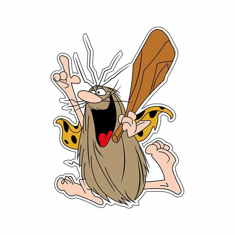 

Funny Captain Caveman Car Stickers Body Window Motorcycle Decals Creative Waterproof PVC Cartoon Car Decorative Accessories