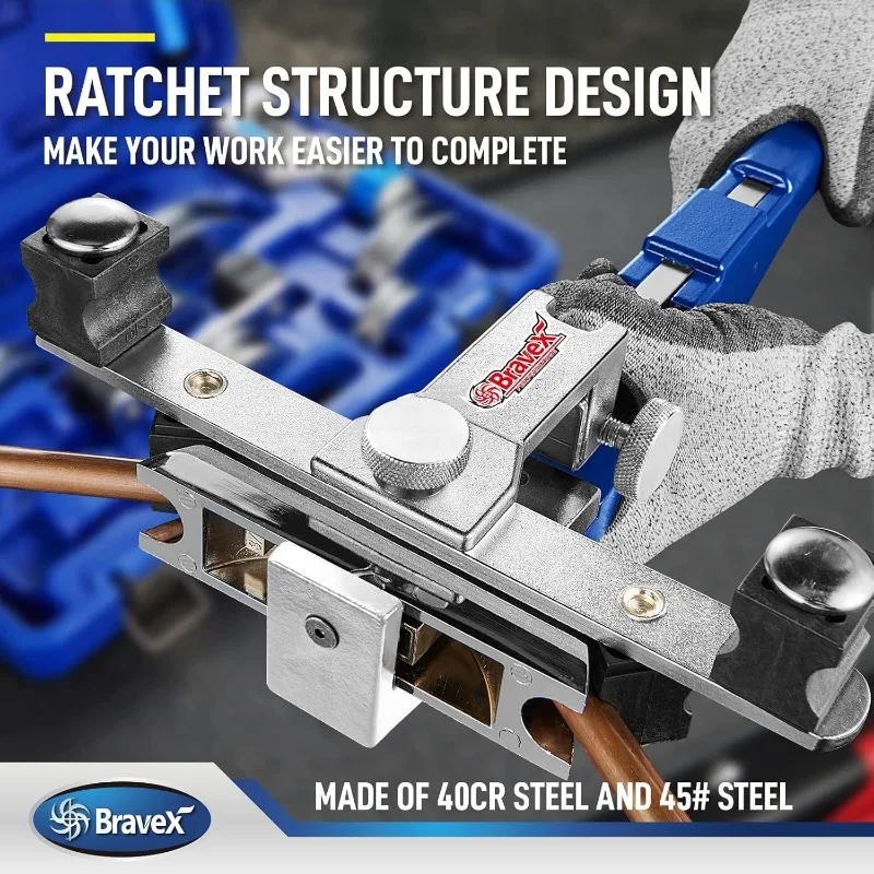 Tube Bender Kit with Reverse Bending 1/4 to 7/8 Inch, Used in Hydraulic Systems, Automobile and Refrigerator maintenance