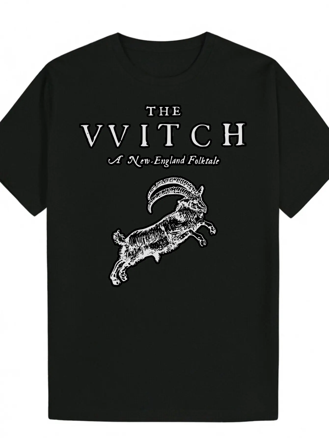 

Men s The Witch Graphic T-Shirt - Vintage Y2K Inspired Black Short Sleeve with Goat Design Casual Summer Wear