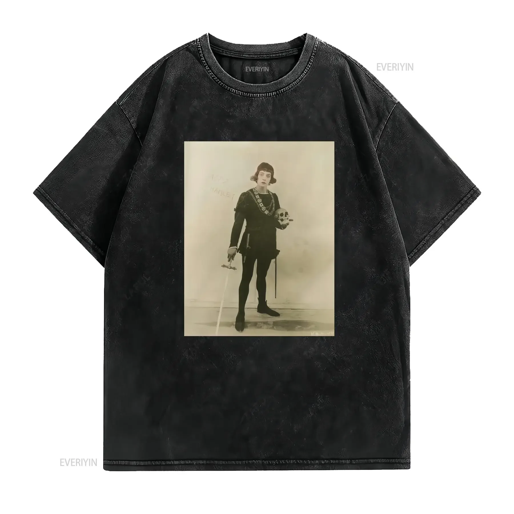 Buster Keaton Hamlet Softstyle T Shirt vintage Washed Slightly Casual Stylish Comfortable Top For Everyday Wear Unisex graphic