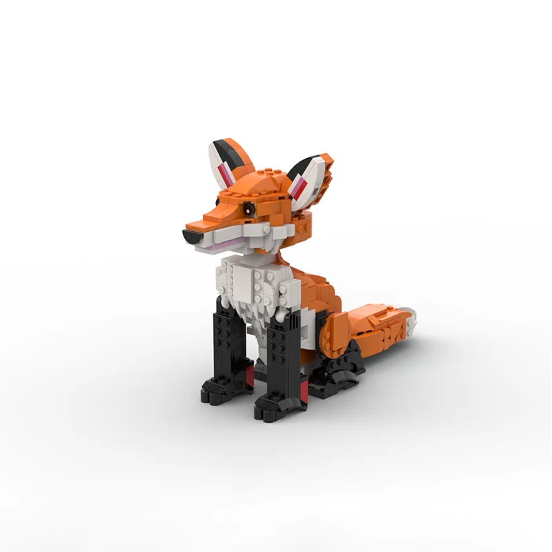 538 stücke MOC Sitzende Fox Cub Creator 3 1ed Modell Bausteine Architektur Montieren Weihnachten geschenke kreative spielzeug Ziegel Geburtstag