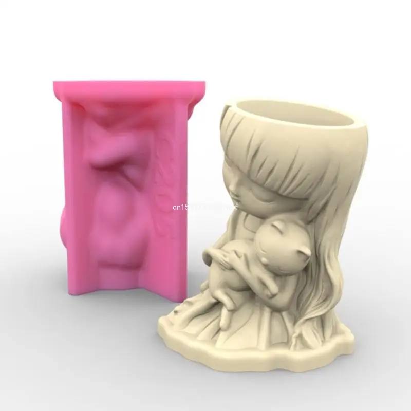 3D Girl and Gypsum Silicone Molds for Making Succulent Plant Flower Pot Dropship