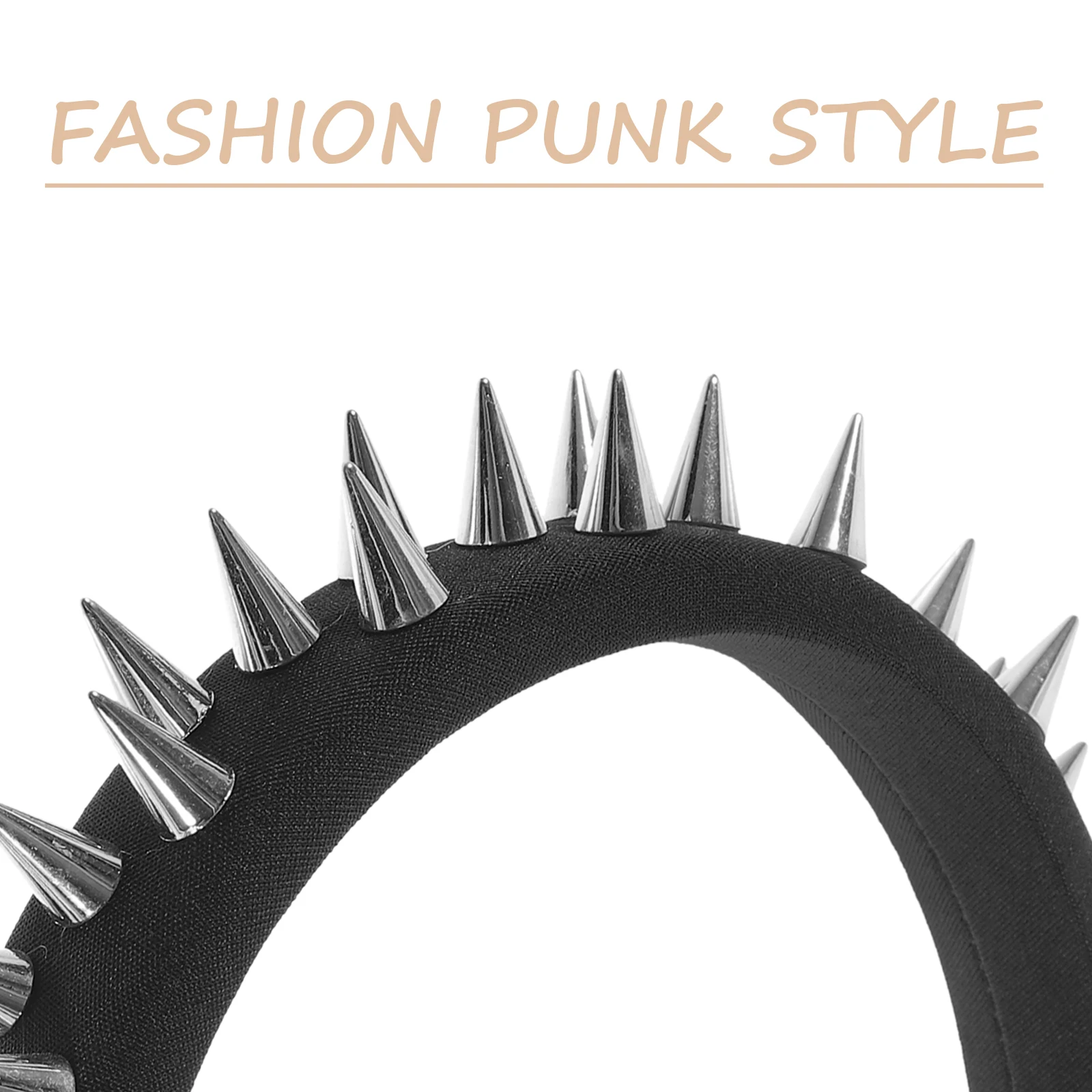 

Black Studded Punk Style Hair Accessories Women Gothic Thin Band Spiked Bands Fashion Headbands For Teen Girls Hair Tools
