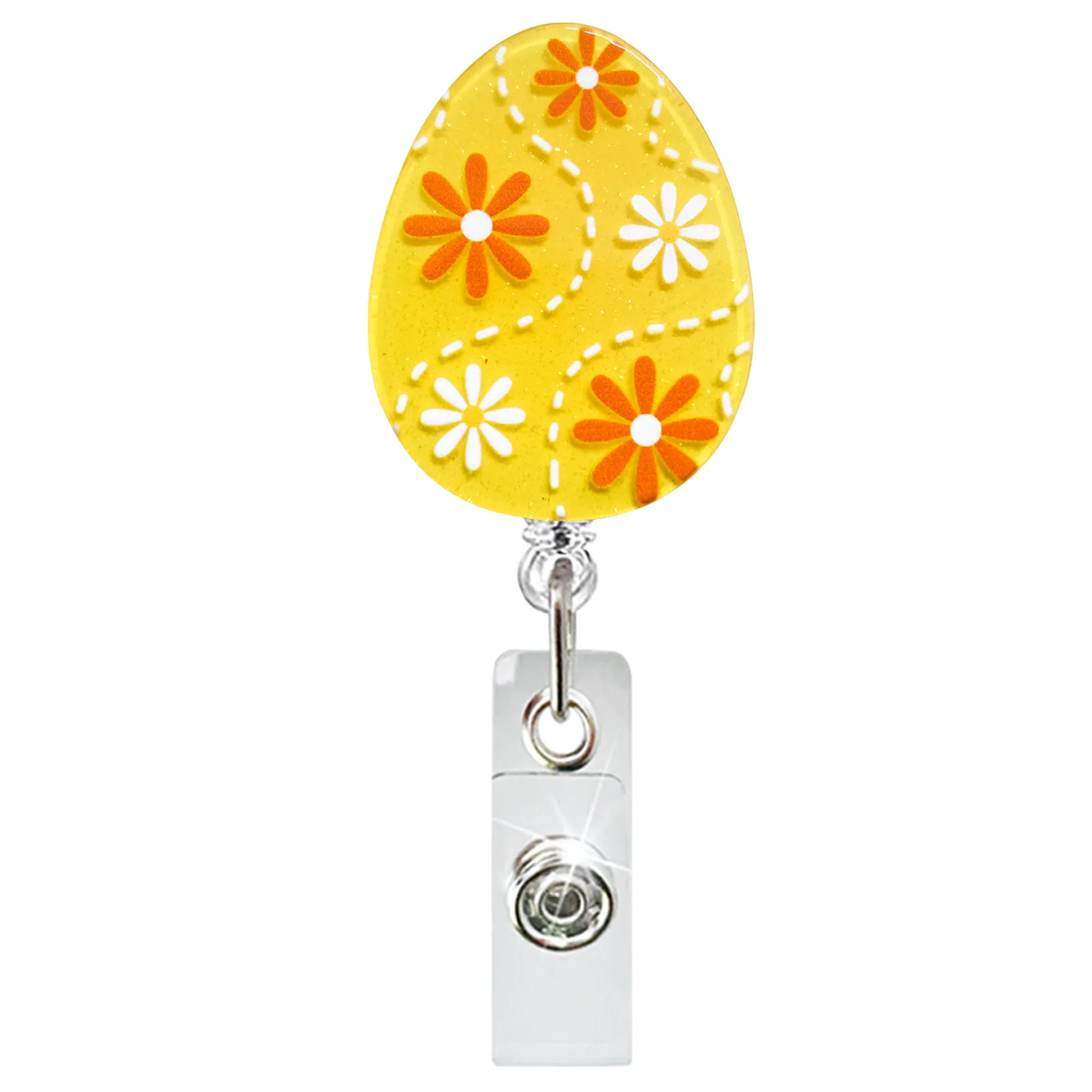 Easter Gnome Clip-on Crocodile Clip Colorful Eggs Clip Retractable Doctor/nurse Badge Holder For Office/workplace Environment