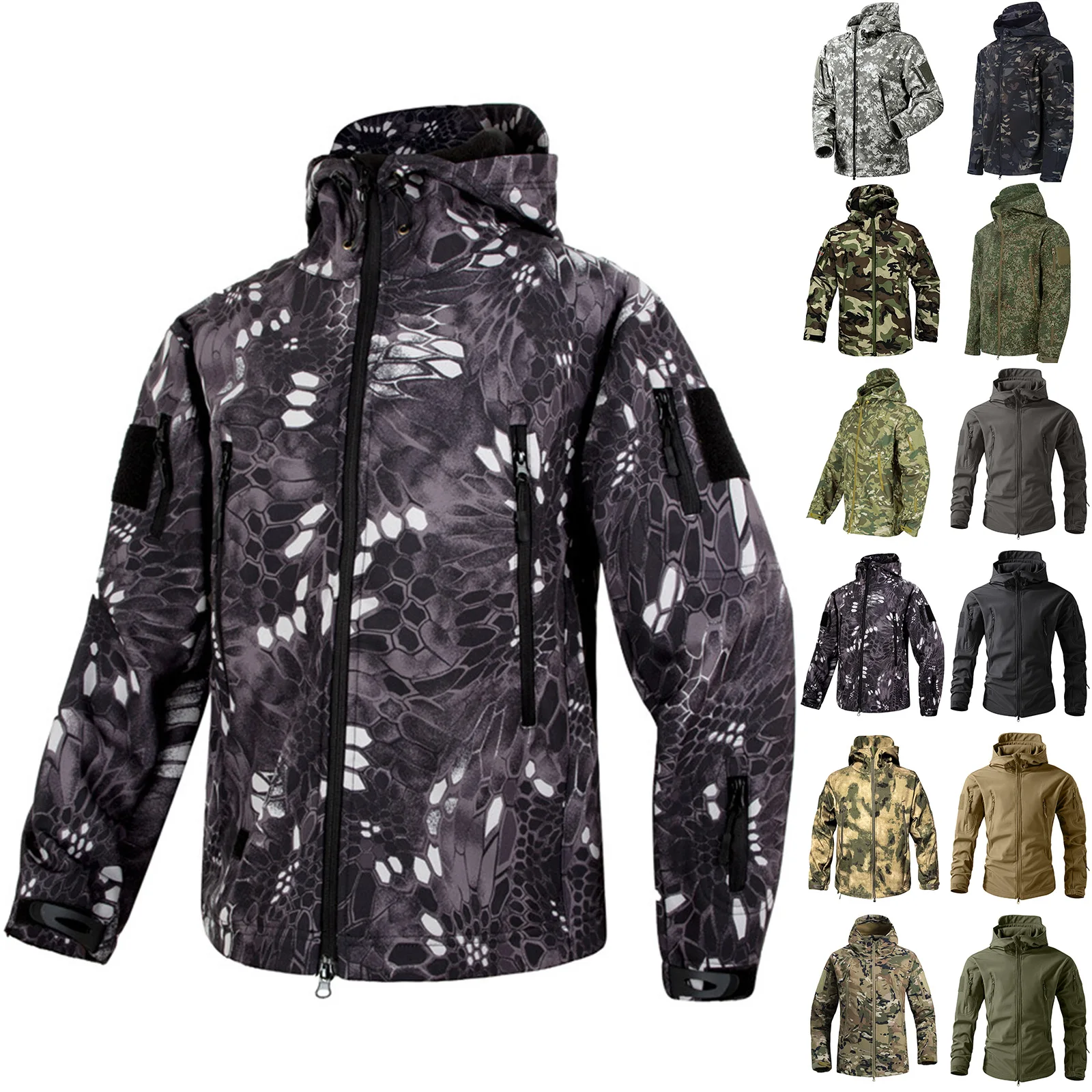 

Men'S Winter Softshell Hardshell Jackets Men'S Fashion Trend Jackets Breathable Windproof Jackets Outdoor Sports Jackets Camping
