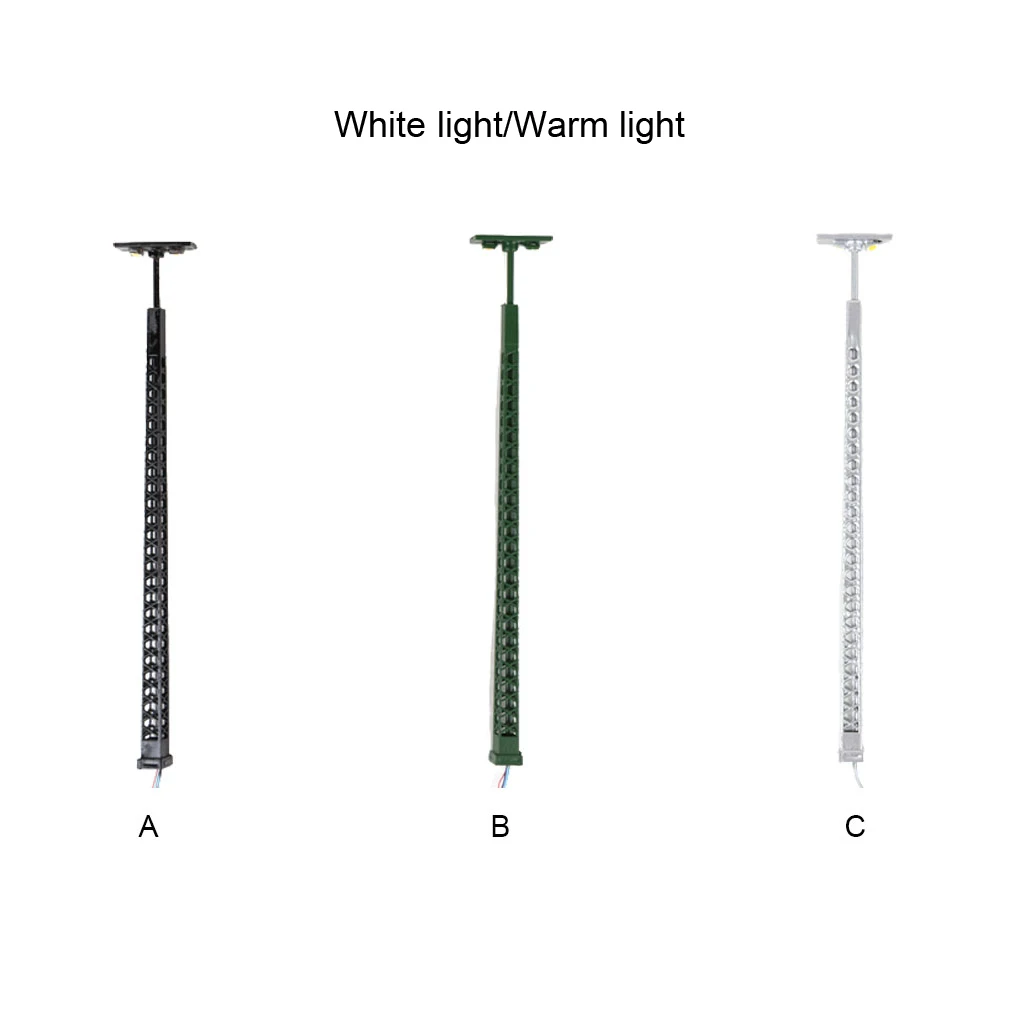 Modello luci ferroviarie accessori per la costruzione scala di paesaggi 1:87 decorazioni per luci a binario lampione in metallo a LED per esterni