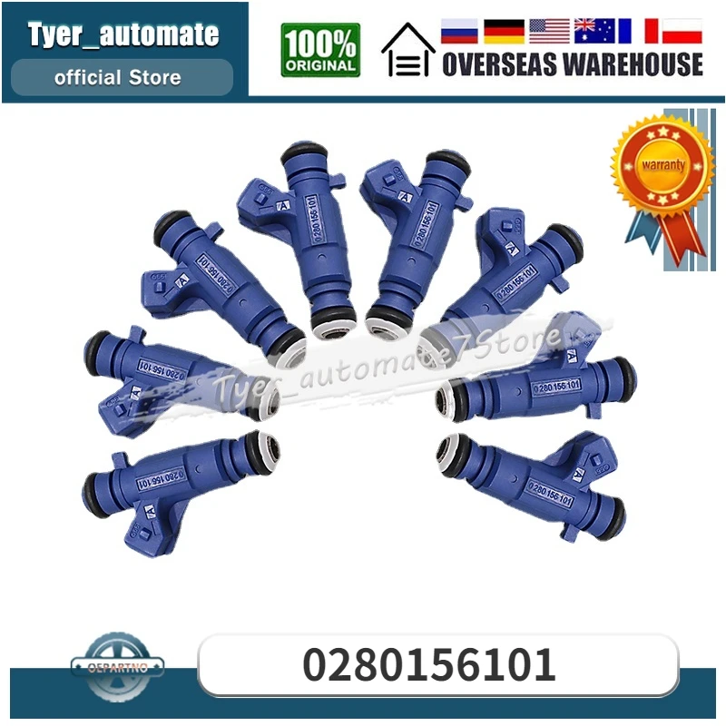 

8Pcs Fuel Injectors 0280156101 For 2003 2004 2005 2006 Porsche Cayenne 4.5L