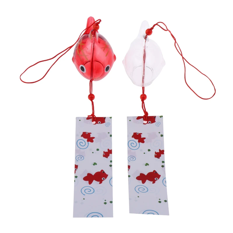 Hot！Wind Chime Chimes Japanese Glass  s Style Goldfish Garden Hanging Outdoor Decor Pendant Furin Decorative Fish Ornament