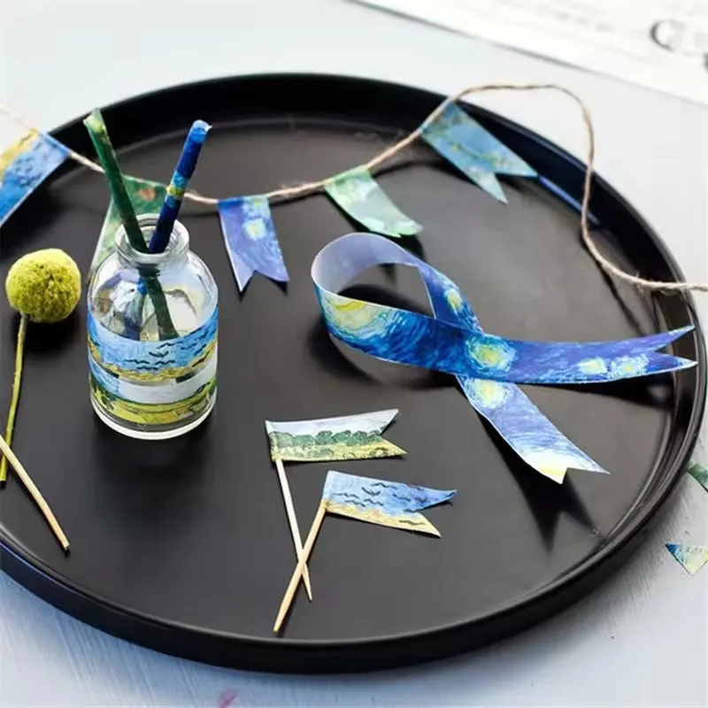 1 لفة ألوان سلسلة شريط زخرفي مجلة مجمعة سجل القصاصات الكولاج لتقوم بها بنفسك شريط العنصر الصغير الزخرفية #4