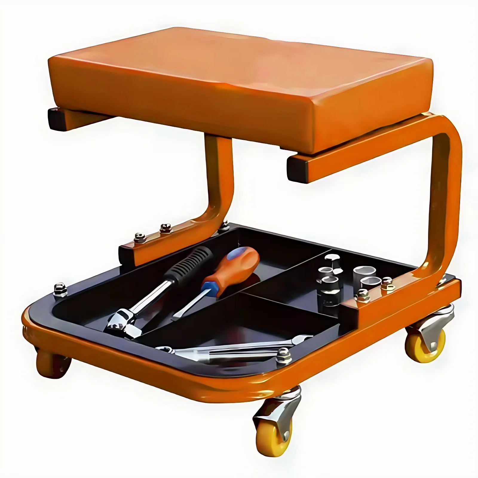 

A Sturdy and Comfortable Workshop Seat for Automobile Repair