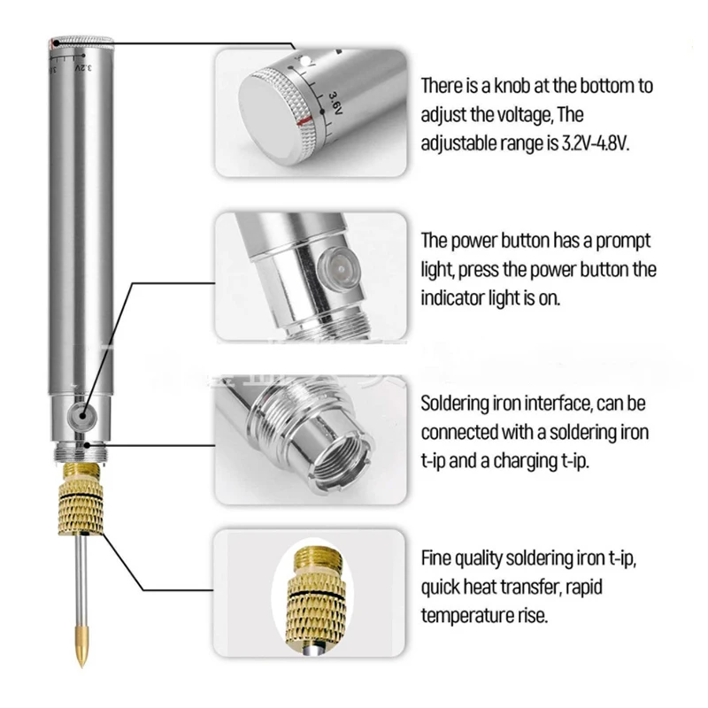 10W USB Battery Electric Soldering Iron Kit Low-voltage DC Charging Soldering Iron Cautin Para Soldar Electronica Soldring Gun