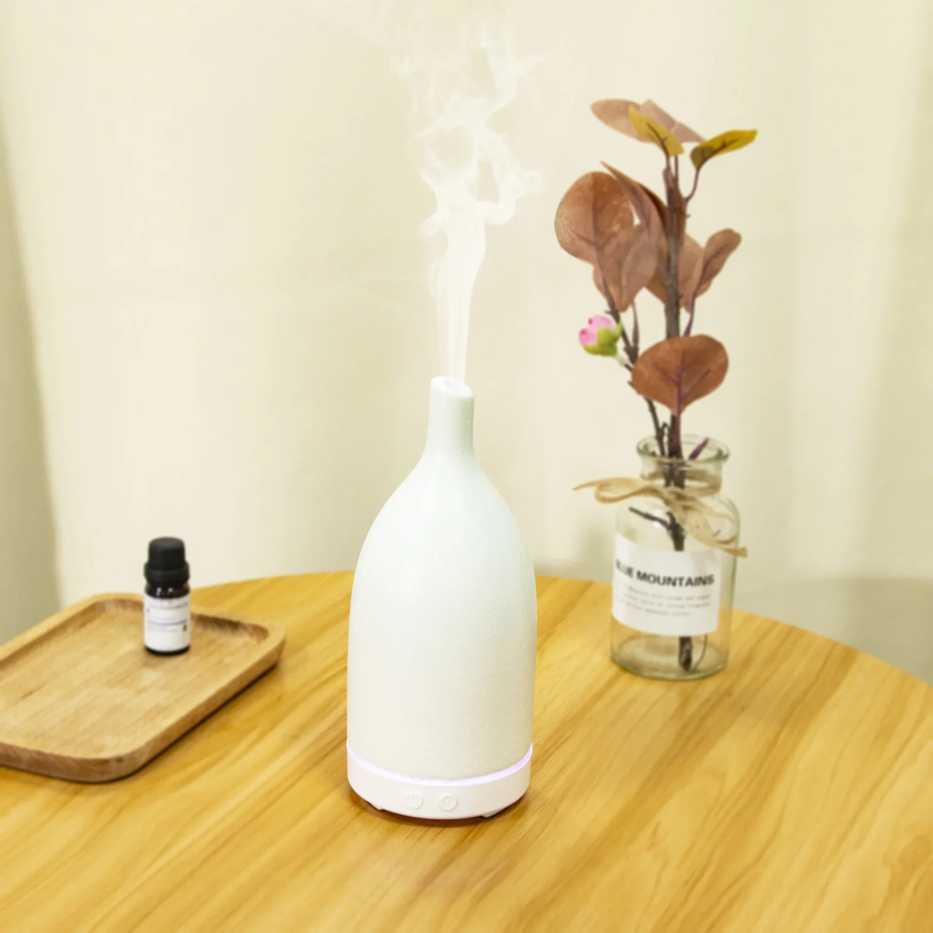 Ceramic Aromatherapy Machine Ultrasonic Humidifier USB Colorful Lamp Essential Oil Vase Humidifier Aromatherapy Machine 100ml