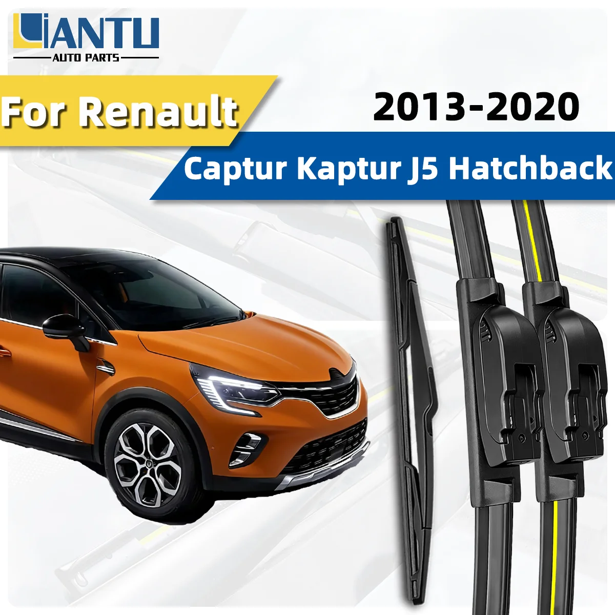 

3 шт. передних и задних щеток стеклоочистителя для Renault Captur Kaptur J5 Hatchback 2013-2020, премиум-качество, бесшумные, без разводов, долговечные запчасти