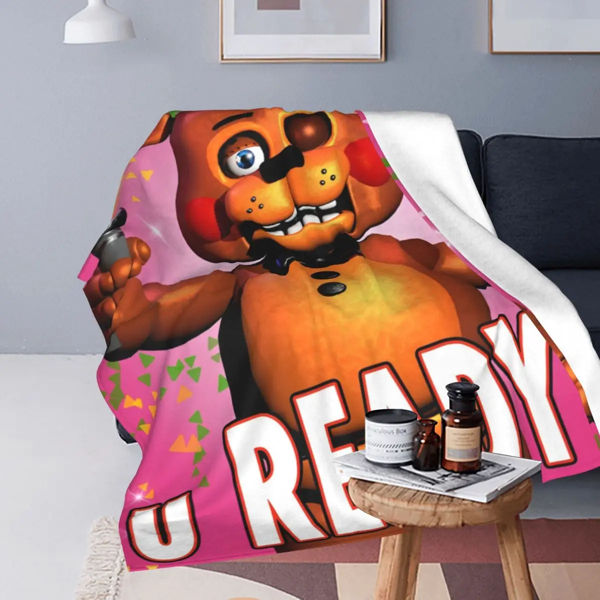 Five Nights Horror Game Blanket Fleece Autumn/Winter Cartoon Freddys Warm Throw Blanket for Sofa Bedroom Plush Thin Quilt