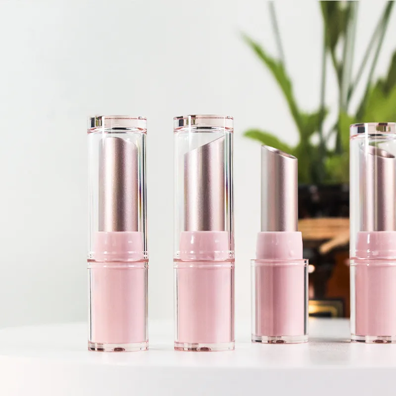 10-100pcs Empty Clear Pink Lipstick Tube Round Lip Balm Tubes 11.1mm  Sample Bottle Makeup Tools Can Be Filled Directly