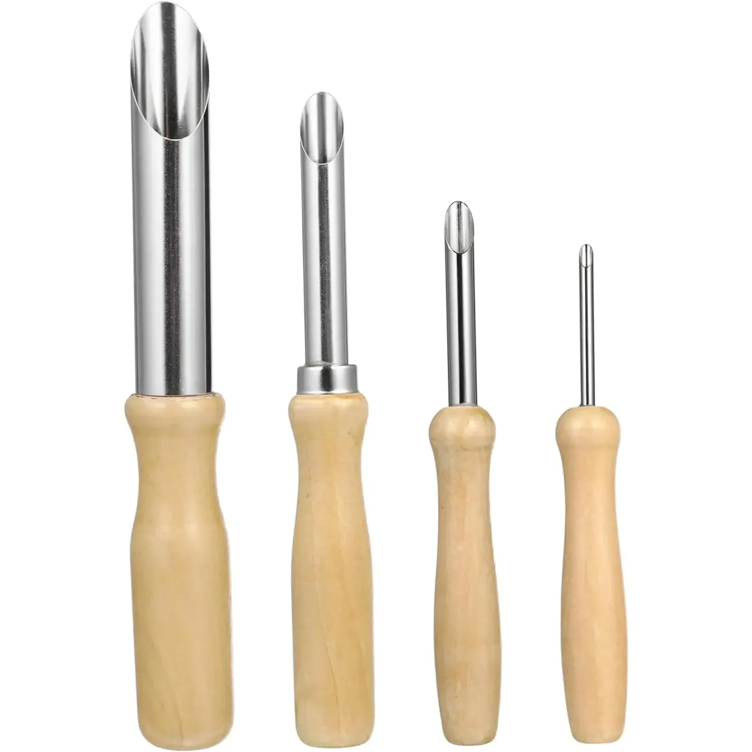 Essential 4-Piece Wooden Pottery Tool Kit - Precision Sculpting, Marking & Cutting Set for Clay Modeling and Ceramic Art
