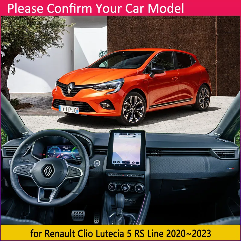 for Renault Clio Lutecia 5 RS Line 2020~2023 2021 2022 Dashboard Cover Dash Board Mat Carpet Pad Shade Liner Cape Accessories view 2
