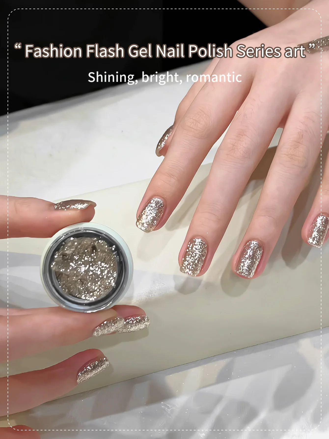 Esmalte de uñas en Gel reflectante con purpurina dorada y champán, barniz de uñas brillante, Gel UV semipermanente para decoración de uñas, 8g