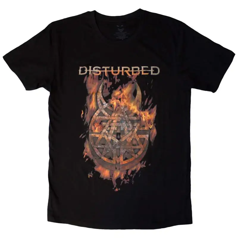 Disturbed Logo Flames Emblem T-Shirt