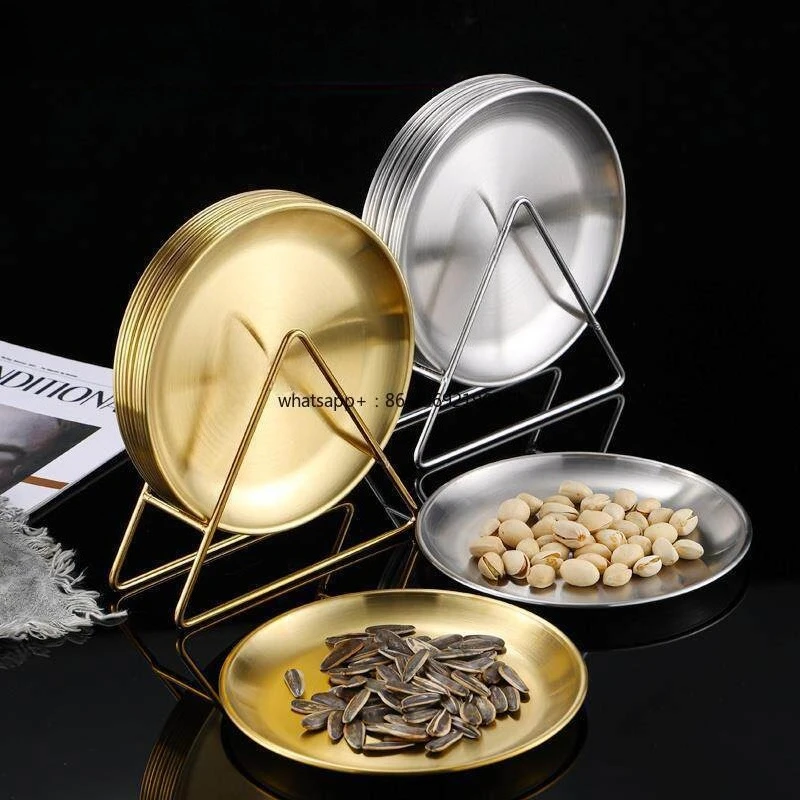 Stainless Steel Bone Plate Tabletop Table Garbage Residue Spit Bone Plate Food Grade Disc Plate