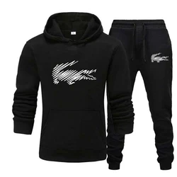 Men's Letter Print Tracksuit Casual Jogging Suit Outdoor Set Hoodies + Sweatpant 2pcs Autumn Fashion Clothing