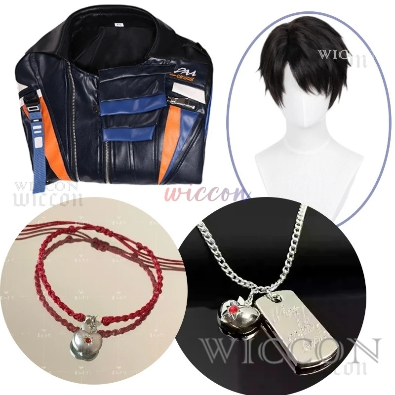 

Caleb Game Love And Deepspace Elder Brother Косплей Костюм Ся Ичжоу Кожаное Пальто Куртка Толстовка Парик для Женщин Мужчин Карнавал