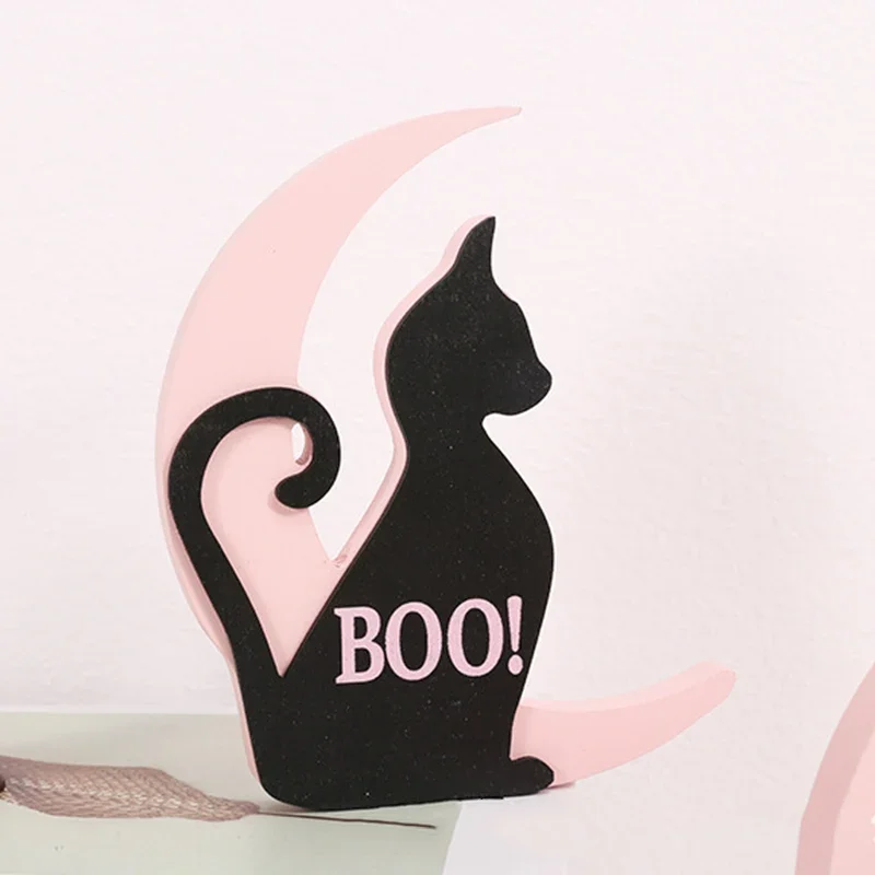 

Ведьма Луна Прекрасный Хэллоуин Декор Волшебная Девушка Черный Кот Призрак Розовый Фестивальный Орнамент Милый Деревянный Стол Спальня Гостиная
