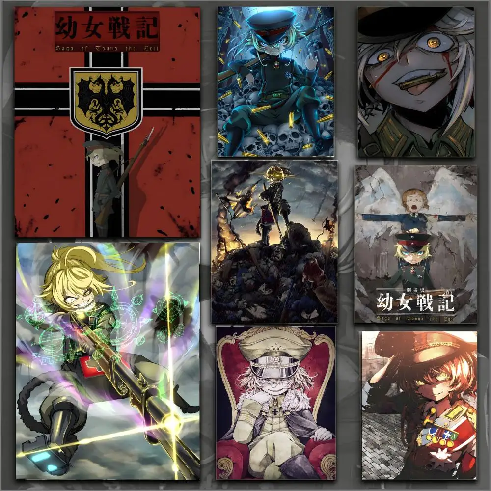 Tanya Degurechaff Anime Poster HD Anime Hot Theme Singer/OST/Movie-Waterproof Self-Stick Home Decor