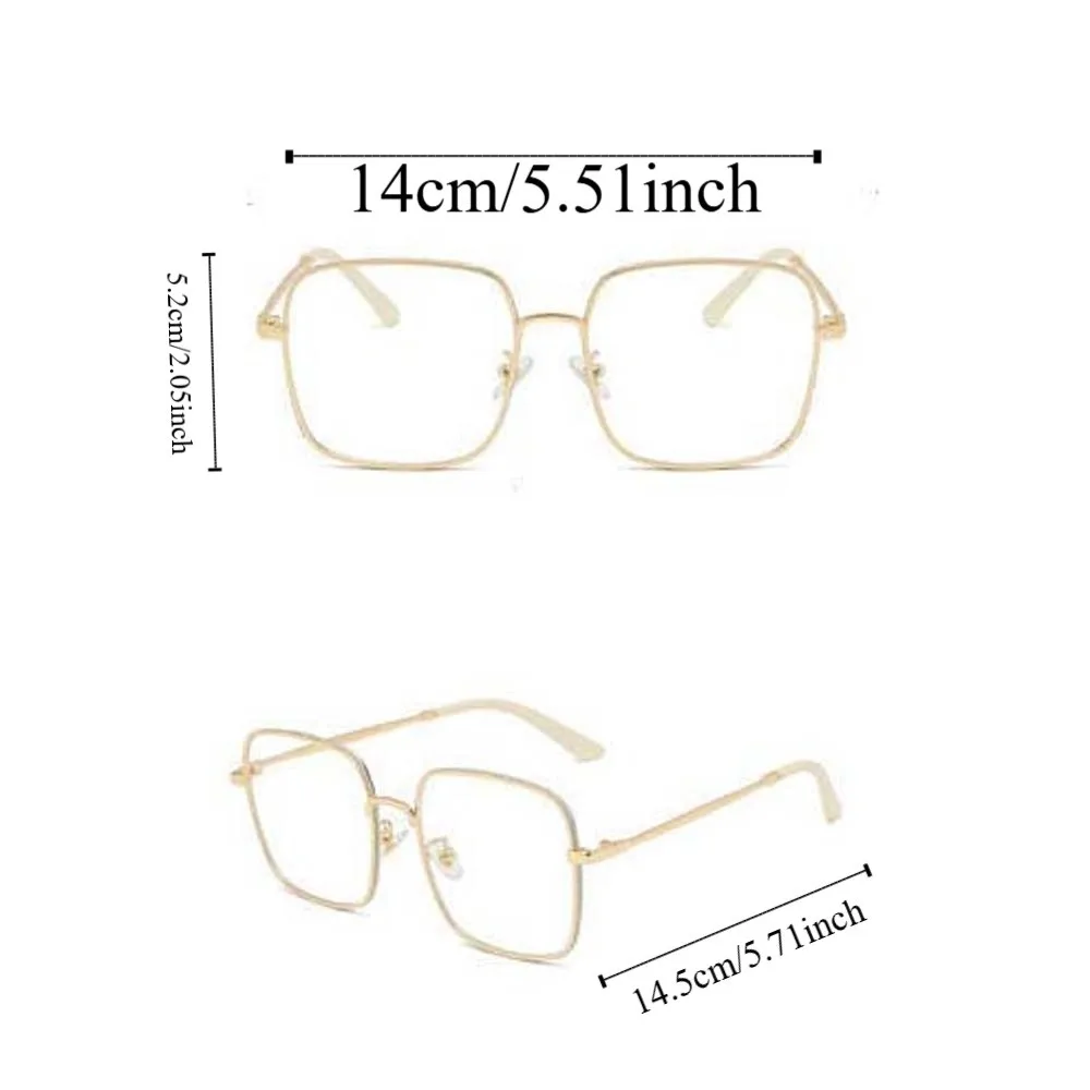 مقاوم للماء الإطار الذهبي قصر النظر نظارات خفيفة الوزن سبيكة بريق إطار كبير نظارات PC البلاستيك النساء نظارات القراءة