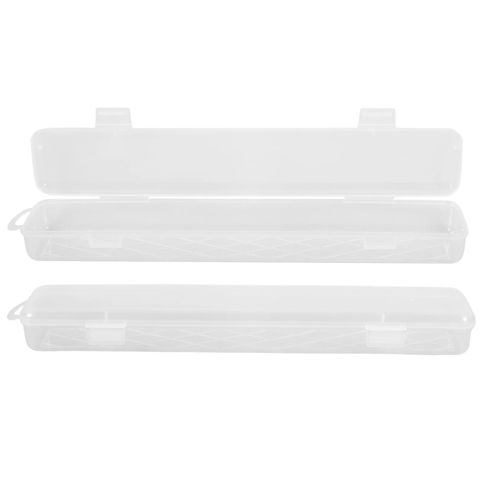 

2 Pcs Paintbrush Storage Box Boxes Pencil Case Empty Gift Container Writing Plastic Holder Clear Travel Cases Holders