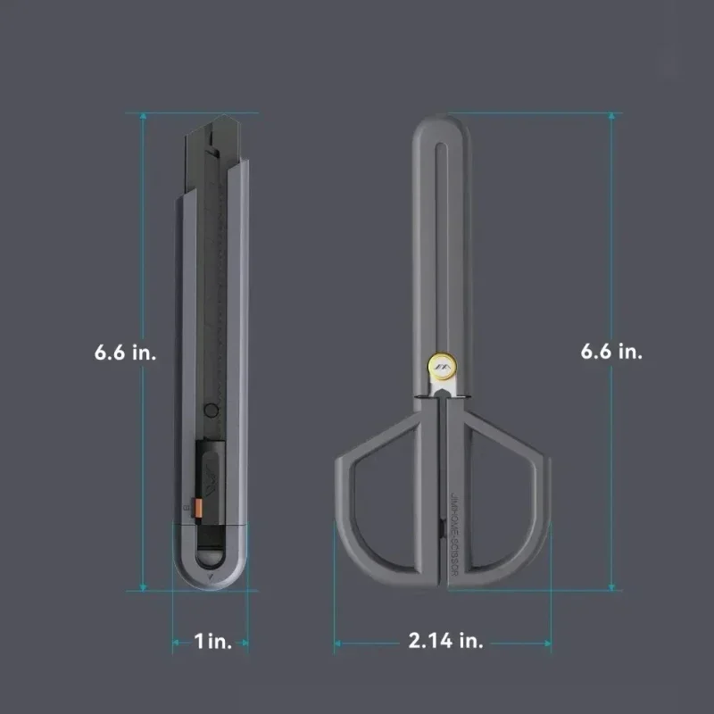 JIMIHOME 2pcs Scissors and Knife Mini Combo Set Adjustable Protective Sheath Precision DIY Safety Household Tailor's Tool
