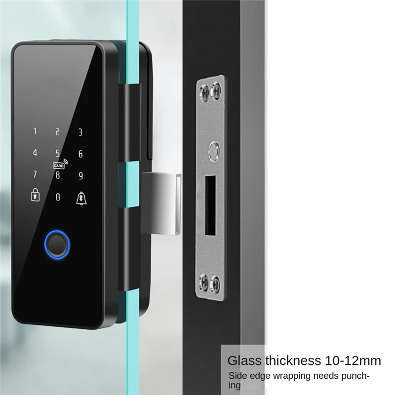 B34B-Waterproof Tuya Wifi Smart Door Lock Fingerprint Electronic Rim Lock for Glass Door,Style 3