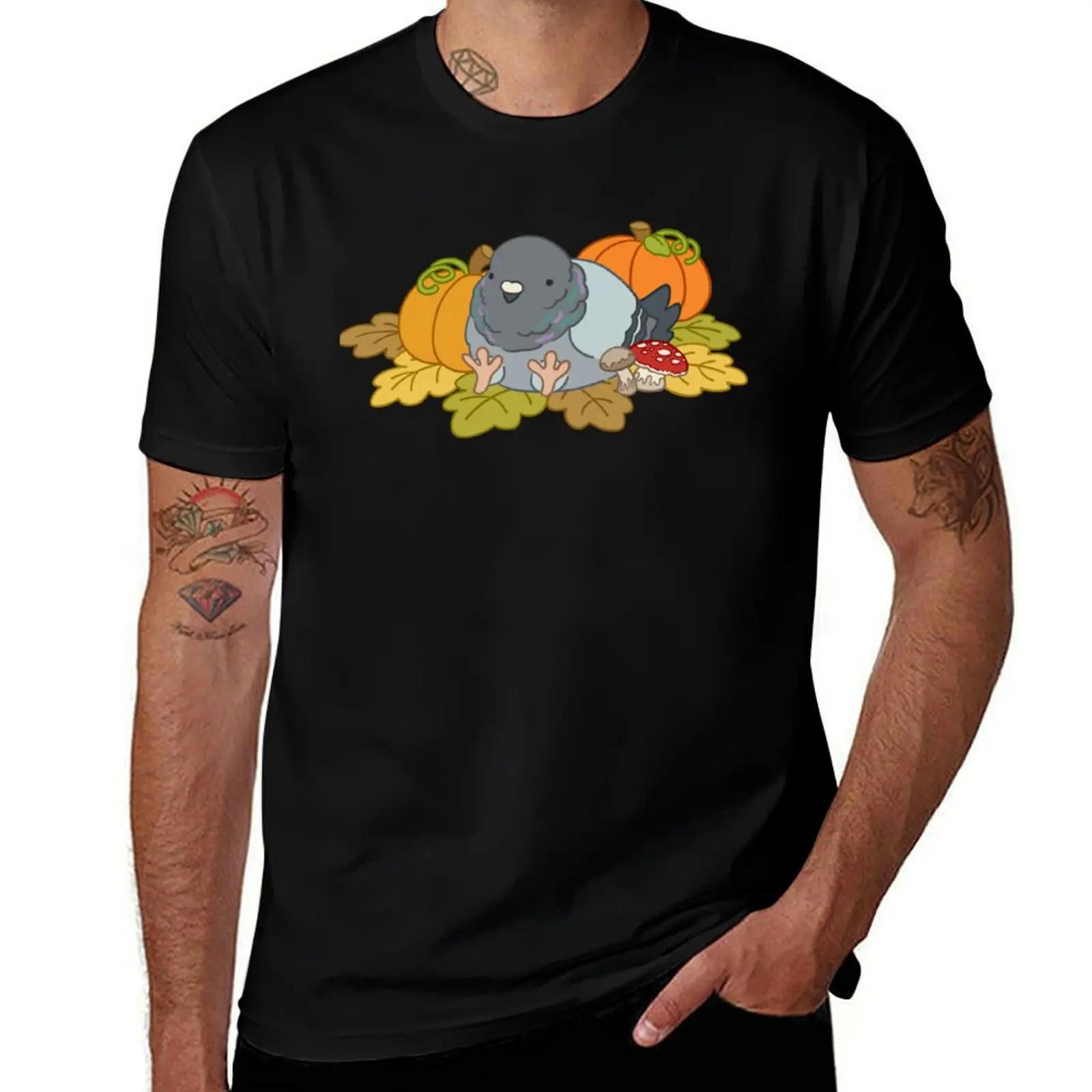 Autumn Pigeon T-Shirt aesthetic clothes plus size tops mens graphic t-shirts big and tall