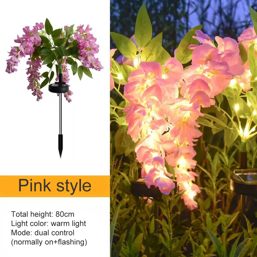 

Solar Lawn Lights Waterproof Design Intelligent Light Control Wisteria Flower Solar Lawn Light for Countyard Stair Home Lawnlamp
