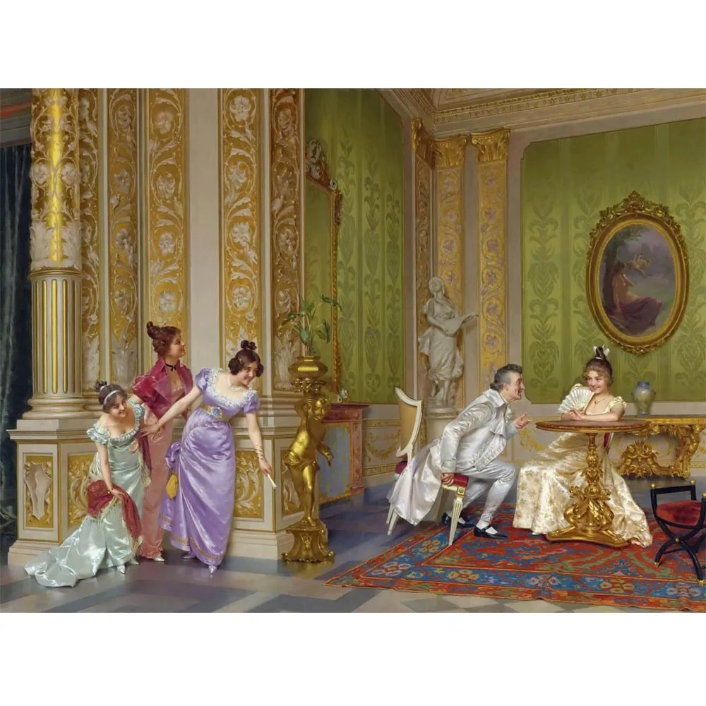 The unseen audience by Vittorio Reggianini Hand painted world famous painting reproduction court painting for living room