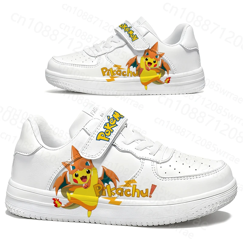 

Рождественский подарок, милые молодежные студенческие повседневные белые туфли с изображением Покемона Пикачу, нескользящая обувь для прогулок на открытом воздухе для мальчиков и девочек, подарок