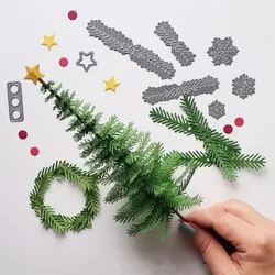 Christmas Tree Snowflakes Metal Cutting Dies For DIY Scrapbooking Photo Album Craft Decorat Paper Template Handcraft Gift Card