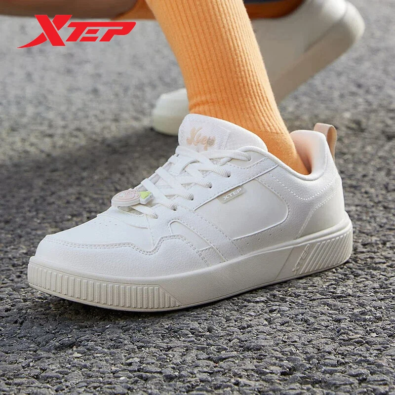 Xtep Skateboarding Shoes Women 2023 Wear-Resistant Retro Female Sneakers Leisure Comfortable Women\'s Sports Shoes 877218310017
