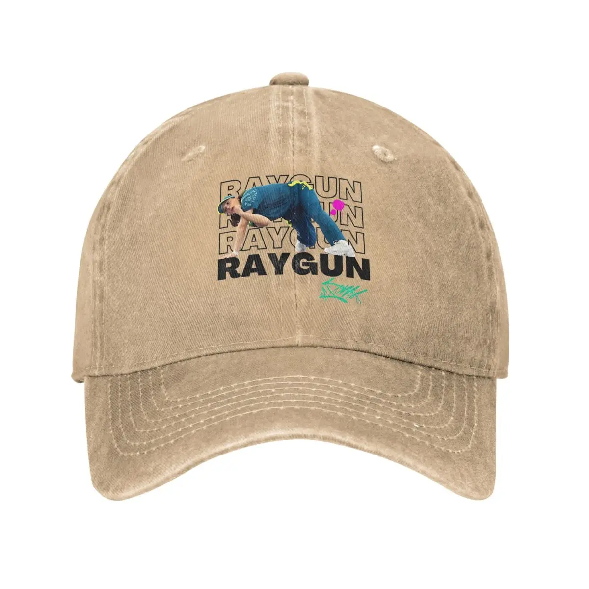 Vintage Raygun Australian Baseball Caps Unisex Distressed Washed Snapback Hat Breakdancer Breakdancing Outdoor Workouts Caps Hat