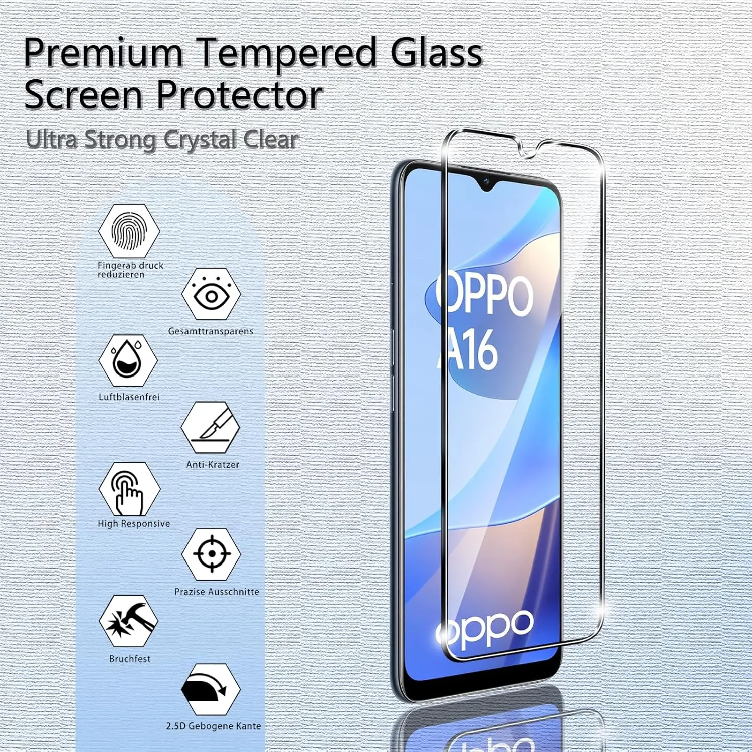 For OPPO A16 A16s A16e A16K Tempered Glass Screen Protector Glass Film